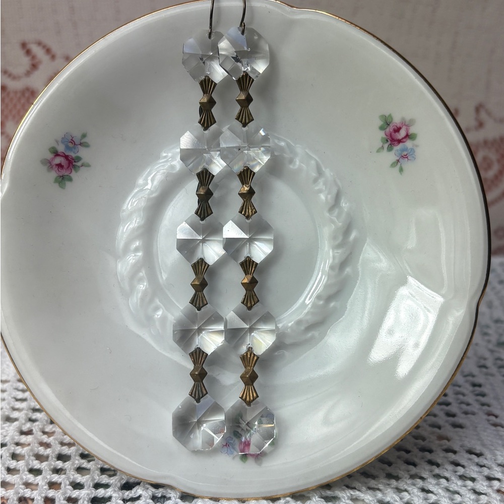 Vintage Chandelier Crystal Drop Earrings | 5” Statement